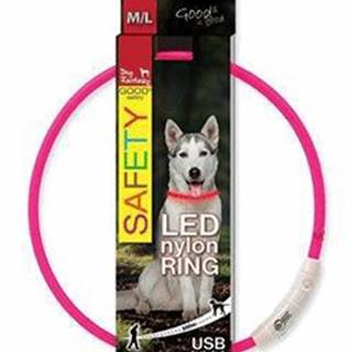 Obojek DOG FANTASY světelný USB růžový 65 cm 1ks