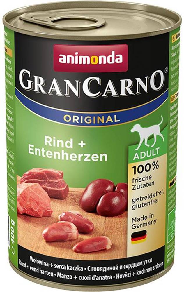Animonda Animonda dog konzerva Gran Carno hovädzie / kačacie srdce - 400g