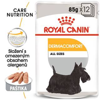 Royal Canin Dermacomfort Dog Loaf - kapsička s paštikou pro psy s problémy s kůží - 85g