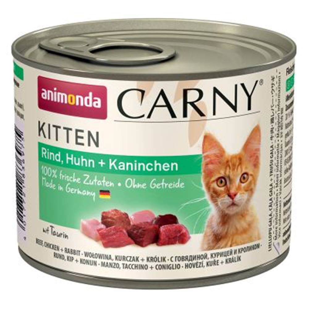Animonda ANIMONDA cat konzerva Carny Kitten hovädzie, kura, králik - 200g