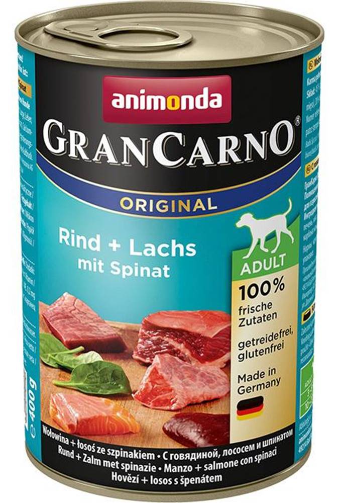 Animonda ANIMONDA dog konzerva Gran Carno hovädzie / losos / špenát - 400g