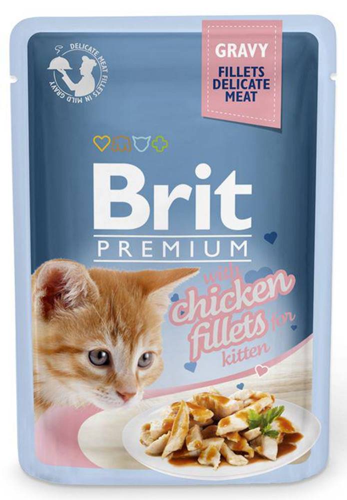 Brit BRIT cat  kapsa  FILLETS  KITTEN chicken/šťáva - 85g