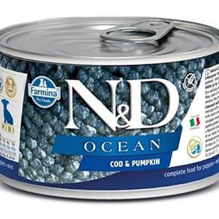 N&D dog OCEAN konz. PUPPY MINI codfish/pumpkin - 140g