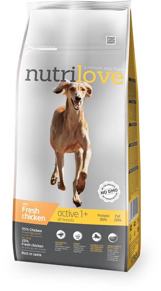 Nutrilove NUTRILOVE pes ACTIVE - 3kg