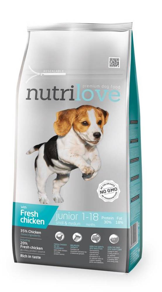 Nutrilove NUTRILOVE pes JUNIOR small/medium - 1,6kg