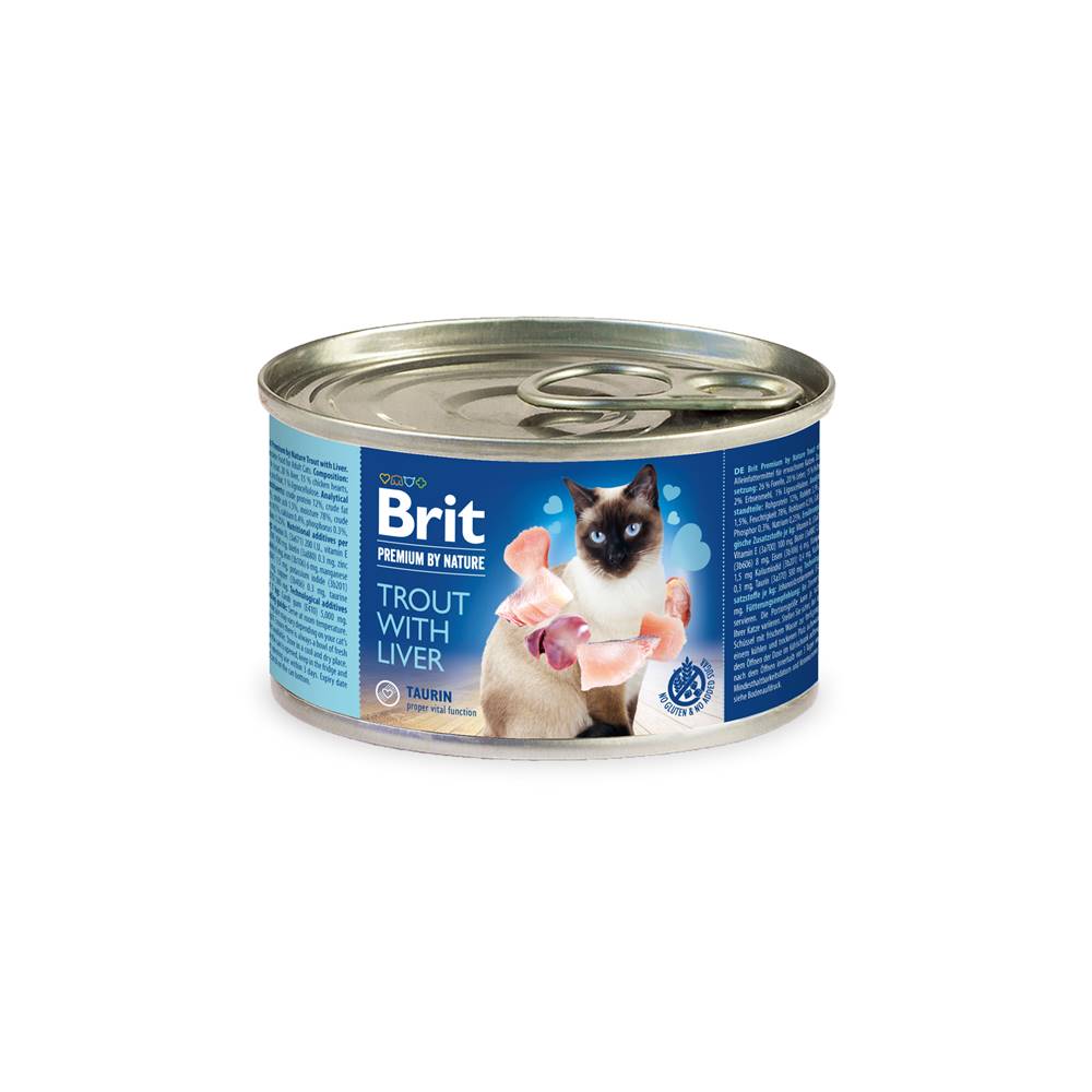 Brit BRIT cat  premium konz. TROUT/liver - 200g