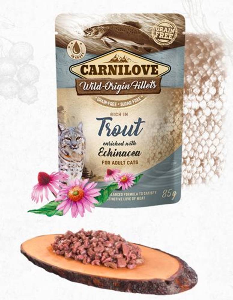 Carnilove CARNILOVE cat  kapsa ADULT  TROUT/echinacea - 85g