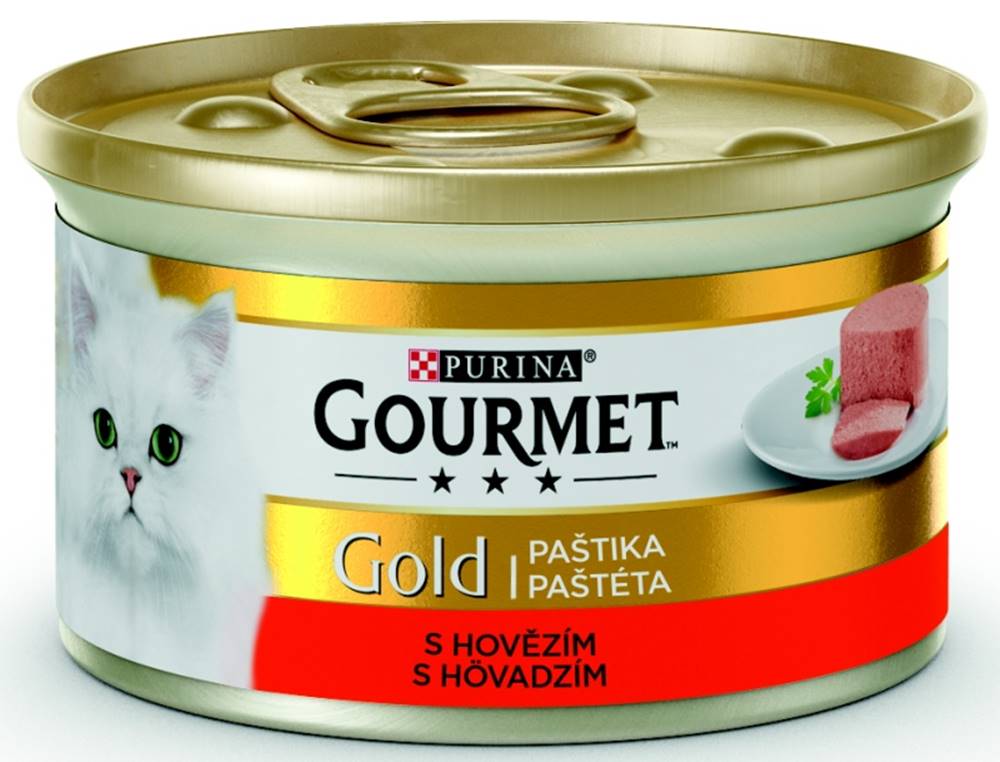 Gourme gold PURINA GG jemná paštika HOVĚZÍ konzerva - 85g