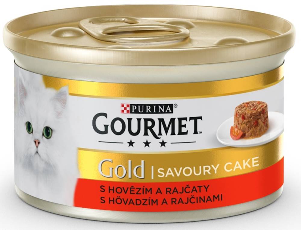 Gourme gold PURINA GG savoury cake 85g konzerva - HOVÄDZIE / paradajky