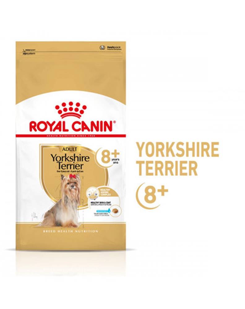 fera ROYAL CANIN Yorkshire Terrier Adult 8+ 500g granule pre staršieho jorkšírskeho teriéra
