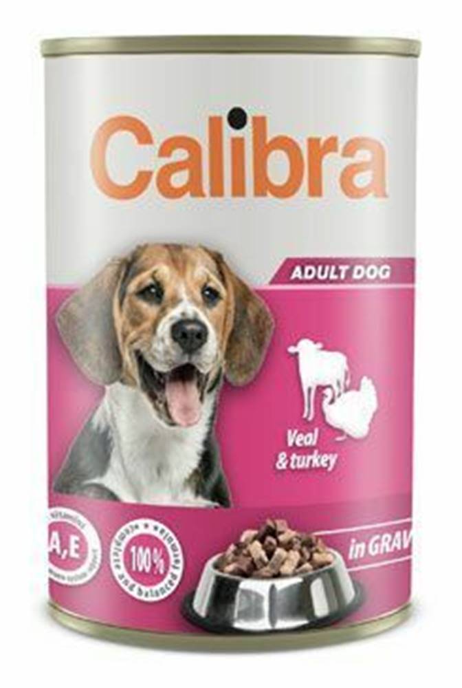 Calibra Calibra Dog konz.telecí + morčacie v omáčke 1240g NEW
