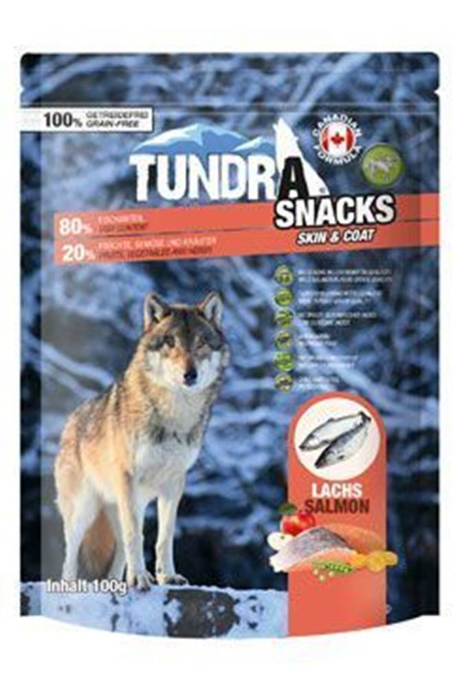 Tundra TUNDRA snack pre psov Losos Skin & Coat 100g