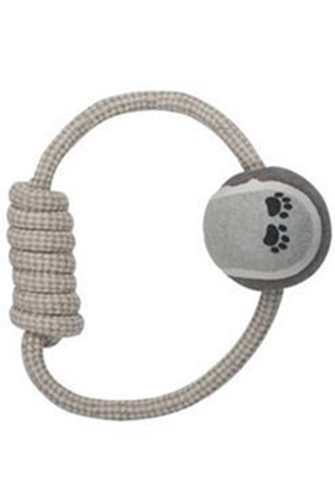 PetGift Hračka pre psa natur okrúhle lano s loptičkou 6,5x20cm