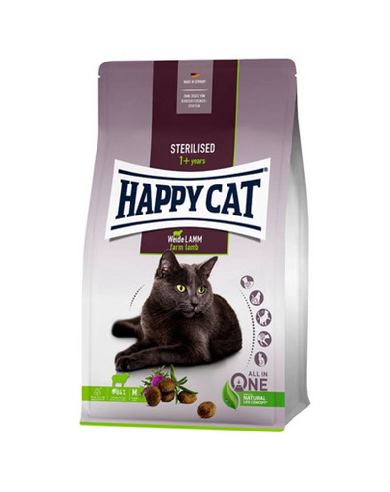 fera HAPPY CAT Sterilized Granule pre kastrované mačky s jahňacím mäsom 4 kg
