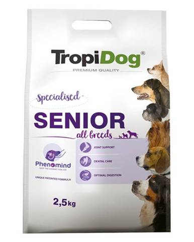 TROPIDOG Premium Senior Granule pre starších psov Morčacie mäso a ryža 2,5 kg
