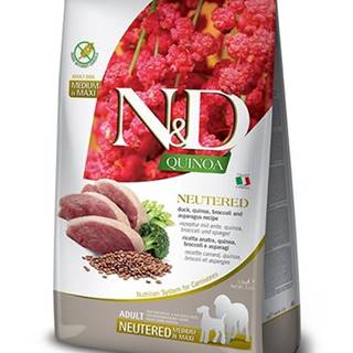 N&D Quinoa Dog Neutred Adult Medium & Maxi Granule pre psy po kastrácii kačica, brokolica a špargľa 2,5 kg