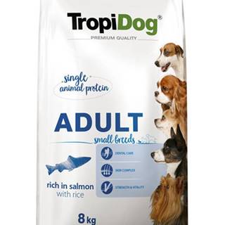 TROPIDOG Premium Adult S Granule pre psov malých plemien Losos a ryža 8 kg