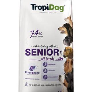 TROPIDOG Premium Senior Granule pre starších psov Morčacie mäso a ryža 12 kg