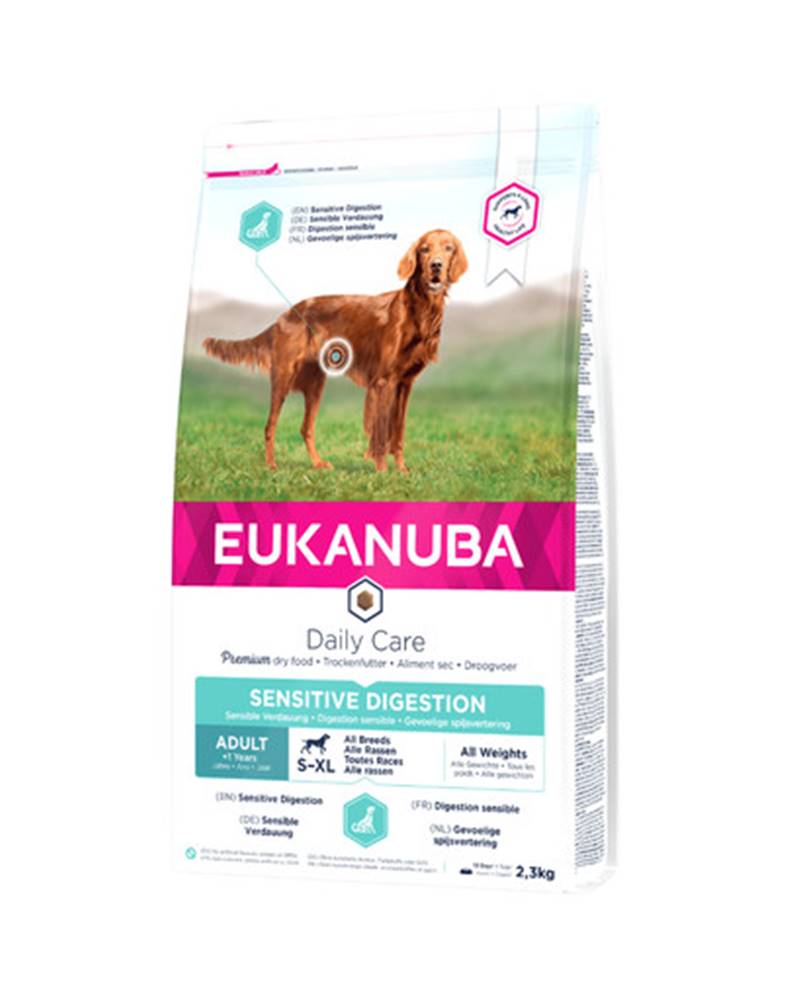 fera EUKANUBA Daily Care Adult Sensitive Digestion Granule pre psov s citlivým tráviacim traktom – kuracie mäso 2,3 kg