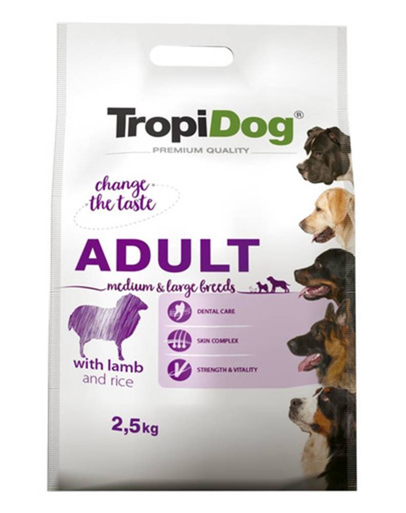 fera TROPIDOG Premium Adult M&L Granule pre psov stredných a veľkých plemien Jahňacie mäso a ryža 2,5 kg