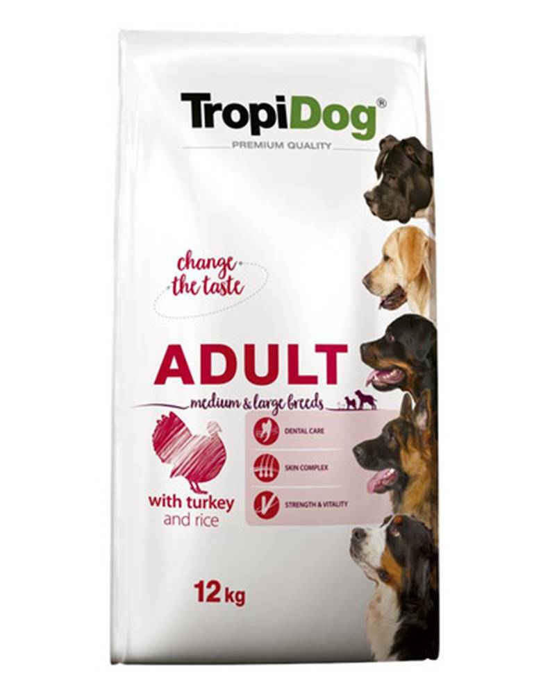 fera TROPIDOG Premium Adult M&L Granule pre psov stredných a veľkých plemien Morčacie mäso a ryža 12 kg