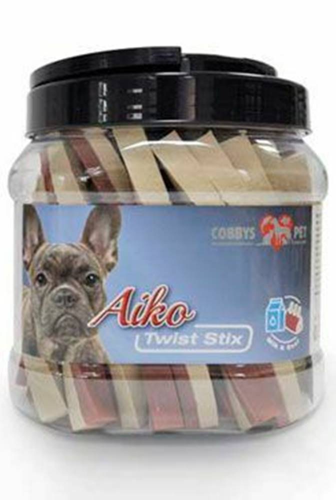 AIKO Pochúťka pre psov Twist Stix 12cm mlieko+hovädzie mäso 45 ks