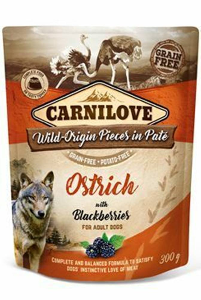 Carnilove Carnilove Dog Pouch Paté Ostrich & Blackberries 300g