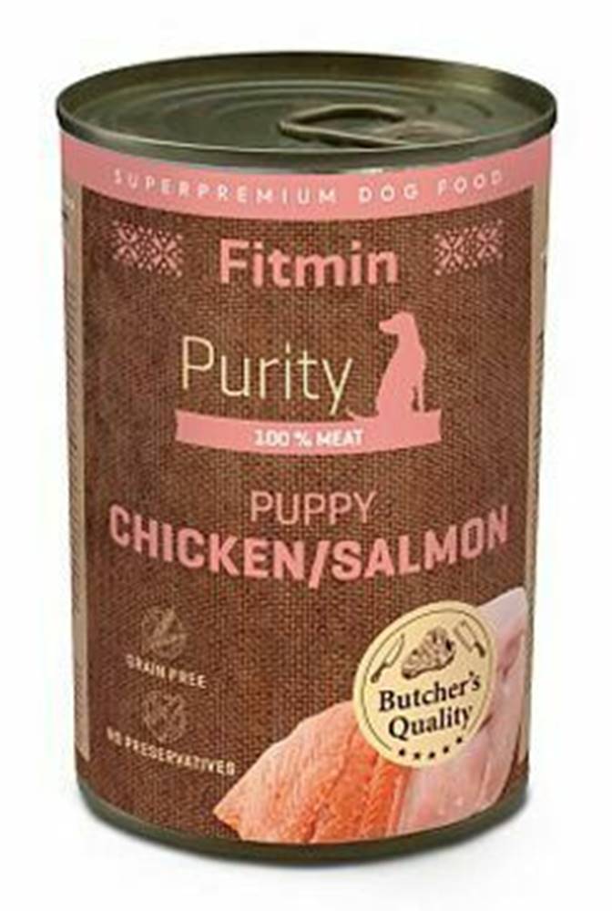 Gimdog Fitmin dog Purity konzerva cons PUPPY salm&chicken 400g
