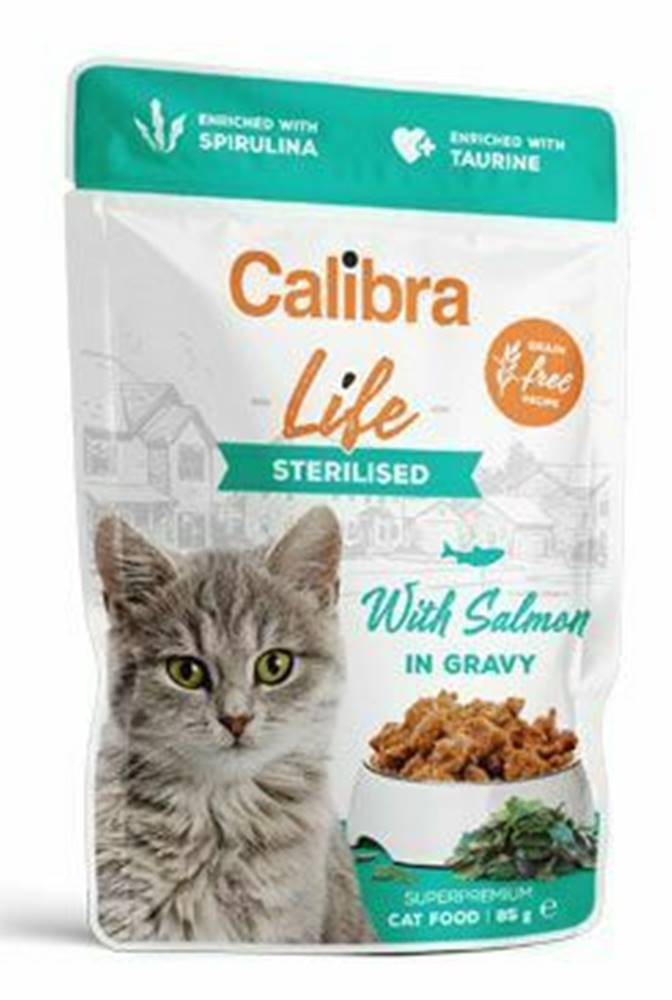 Calibra Calibra Cat Life capsa Sterilizovaný losos v omáčke 85g