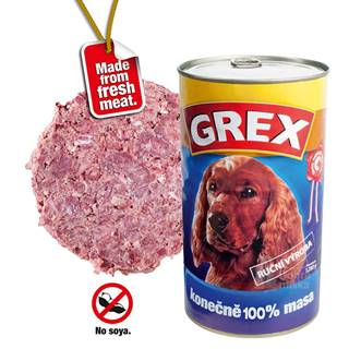 GREX mäsová zmes pre psov v konzerve 1280g
