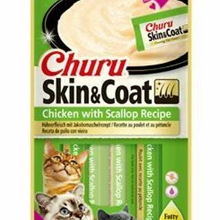 Churu Cat Skin&Coat Chicken with Scallop Recipe 4x14g