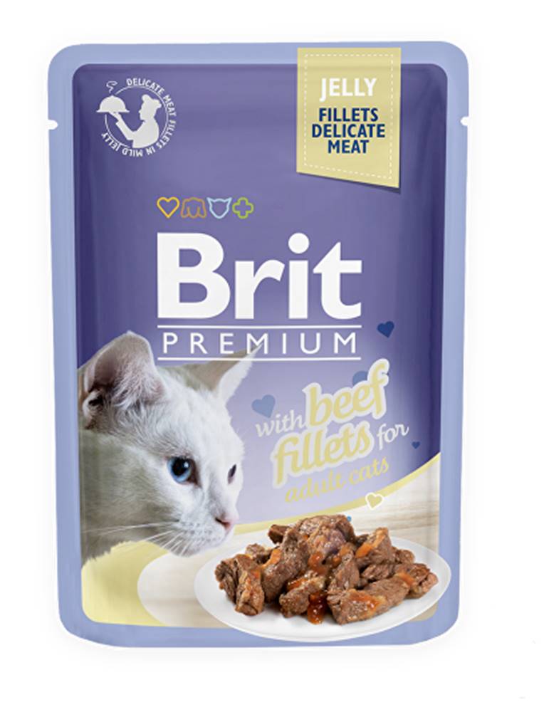 Brit Brit Premium Cat D filé v želé s hovädzím mäsom 85g