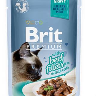 Brit Premium Cat D filé v omáčke s hovädzím mäsom 85g