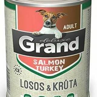 GRAND konz. pes deluxe 100% losos a morka adult 400g